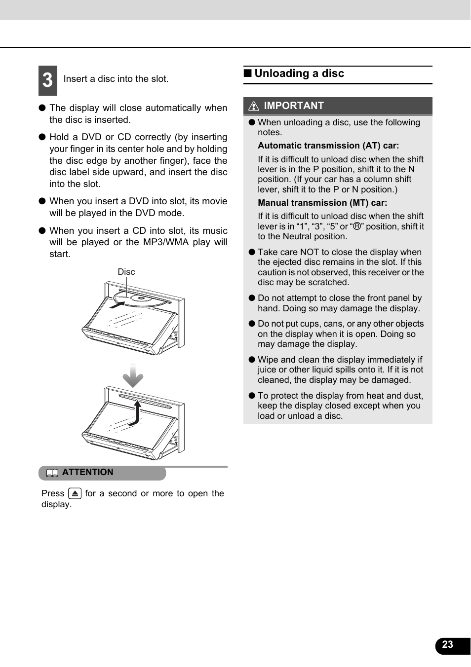 Unloading a disc | Eclipse - Fujitsu Ten ECLIPSE AVN726E User Manual | Page 25 / 230