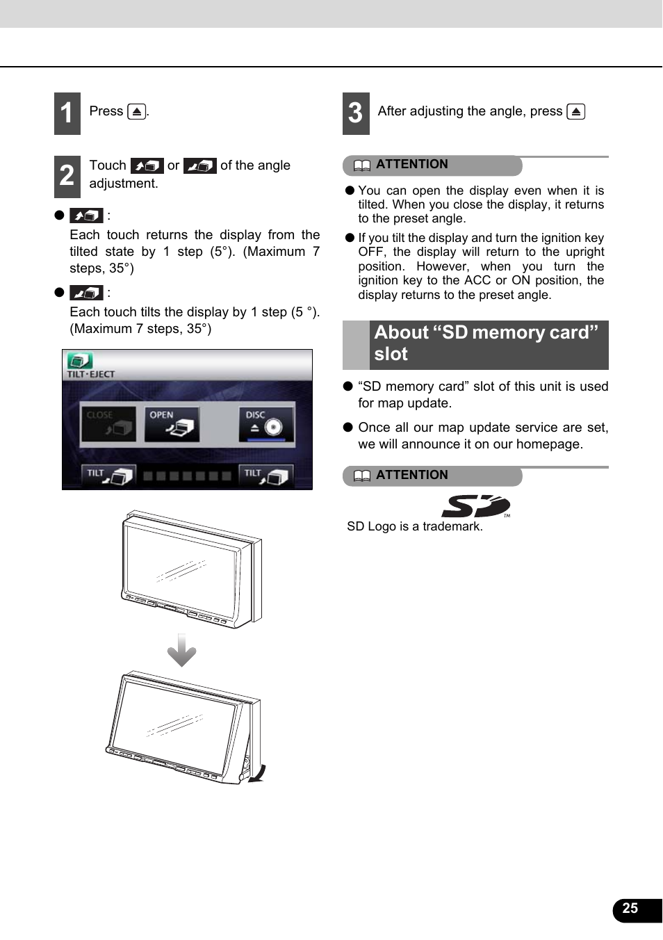 About “sd memory card” slot | Eclipse - Fujitsu Ten ECLIPSE AVN726E User Manual | Page 27 / 230