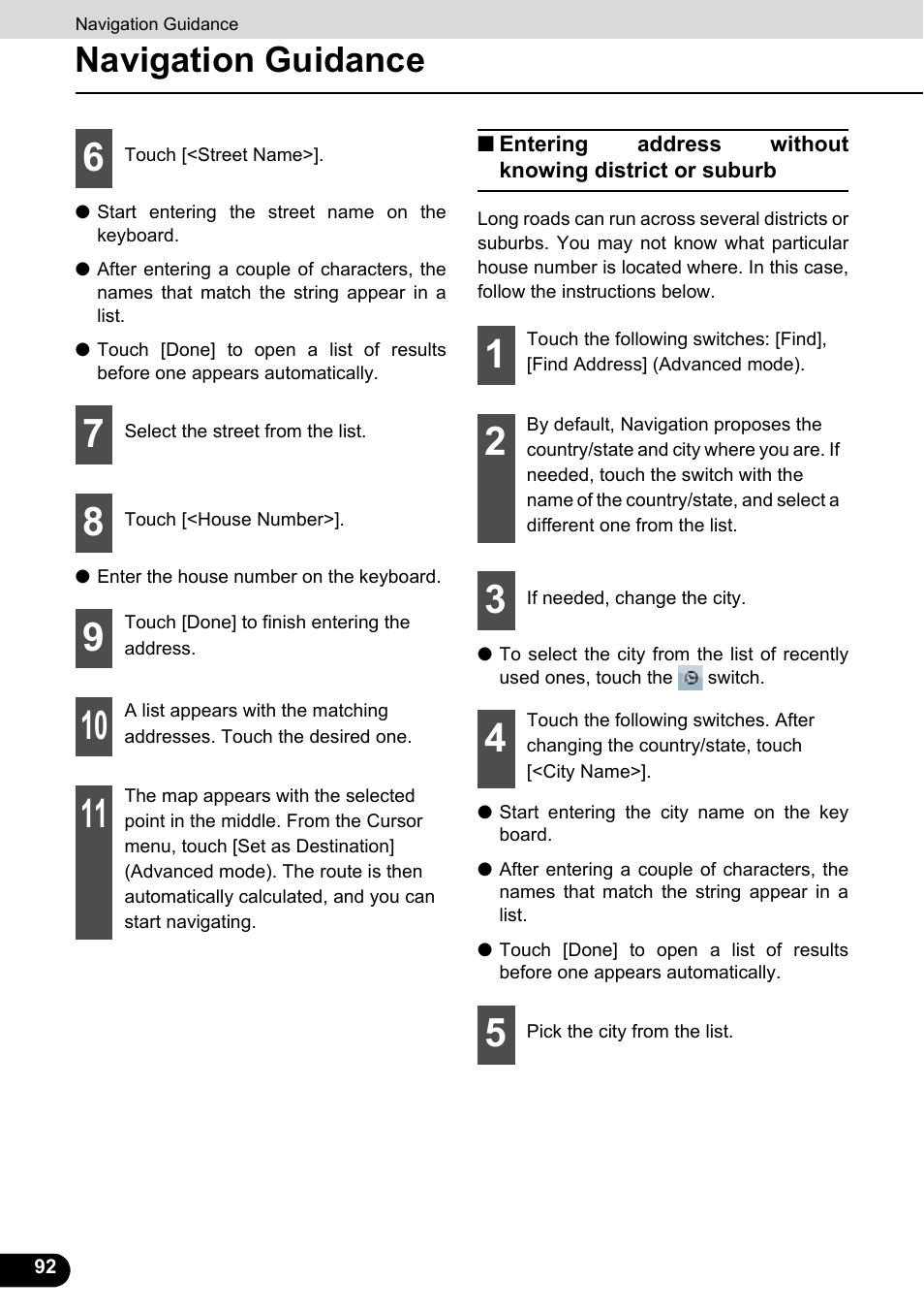 Navigation guidance | Eclipse - Fujitsu Ten ECLIPSE AVN726E User Manual | Page 94 / 230