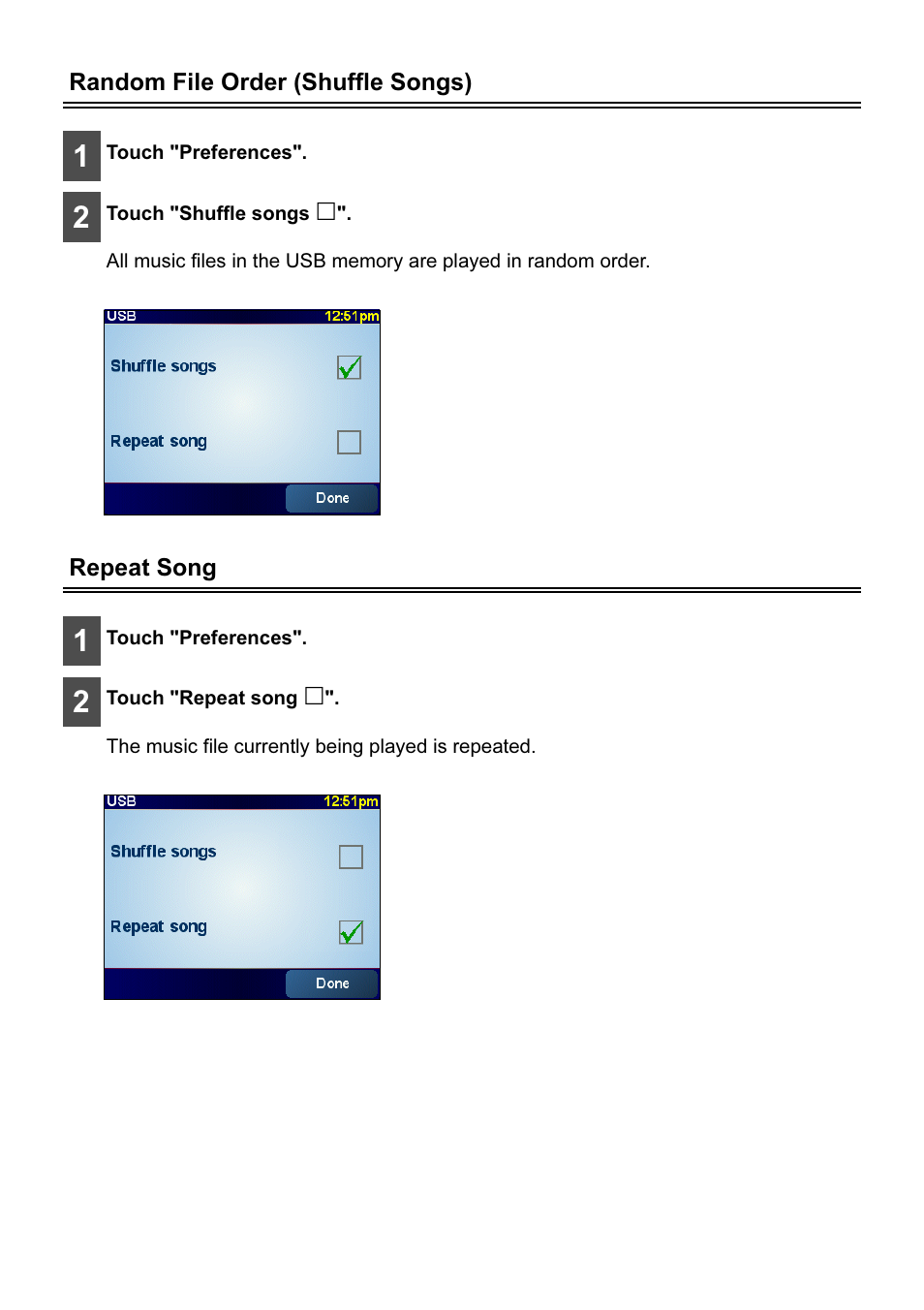 Random file order (shuffle songs), Repeat song | Eclipse - Fujitsu Ten AVN2210p User Manual | Page 24 / 42