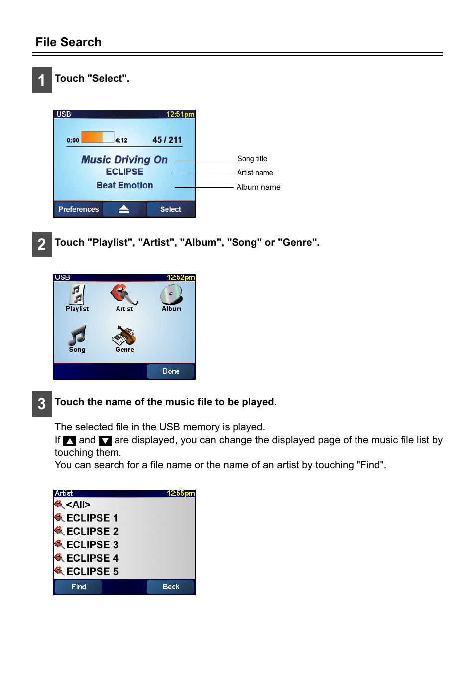 File search | Eclipse - Fujitsu Ten AVN2210p User Manual | Page 25 / 42