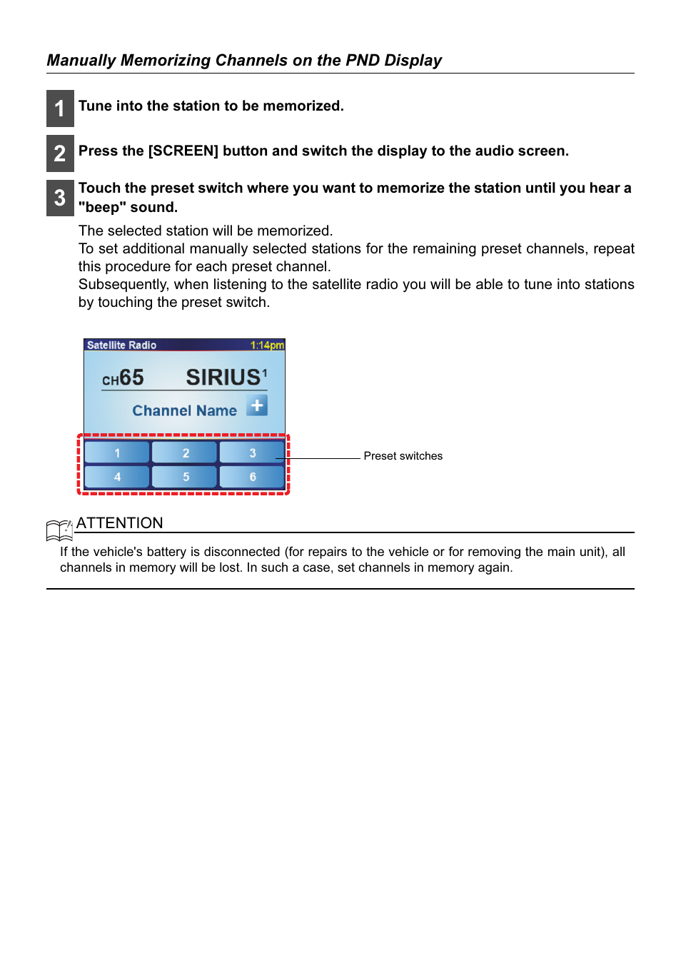 Manually memorizing channels on the pnd display | Eclipse - Fujitsu Ten AVN2210p User Manual | Page 32 / 42