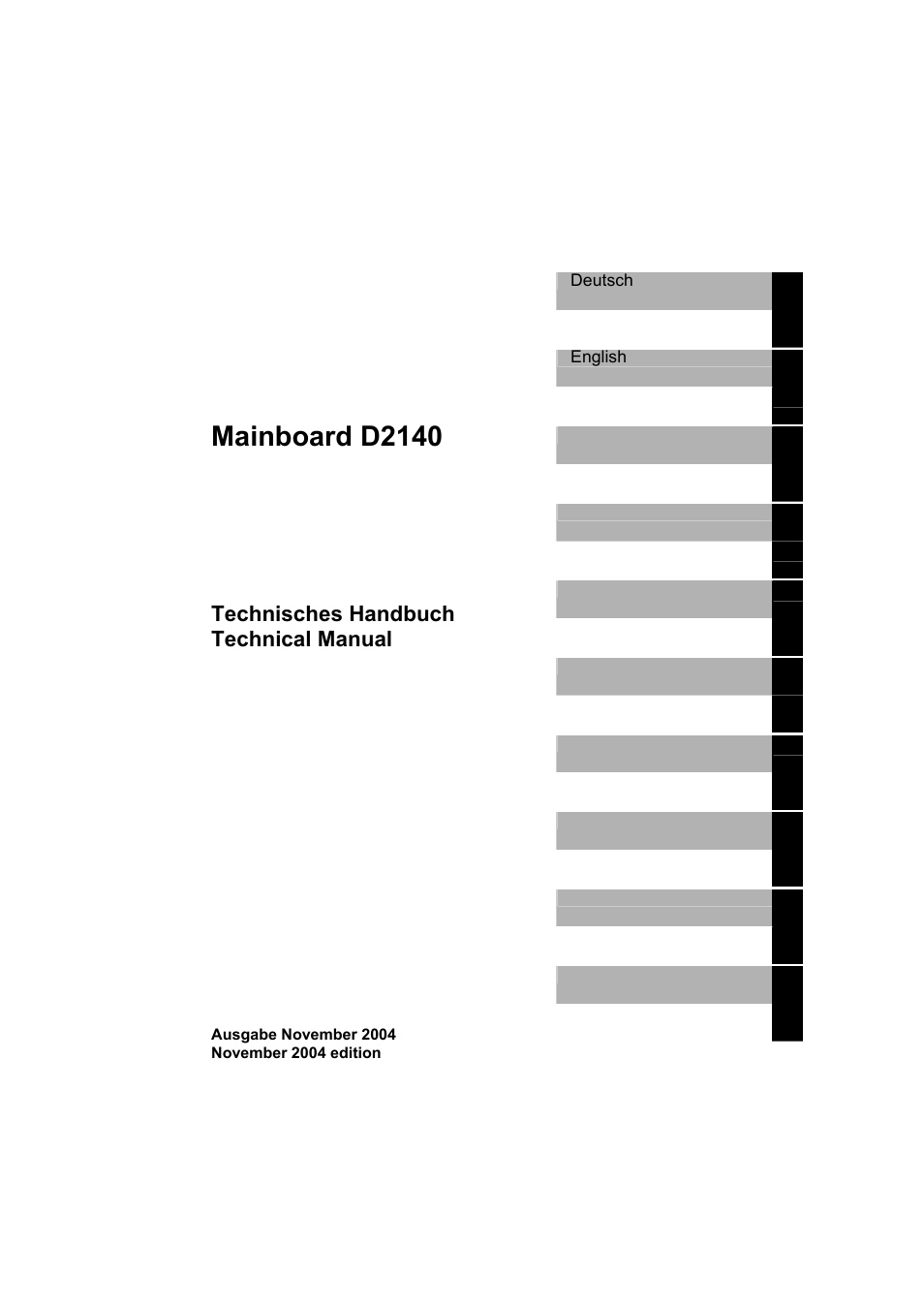 Mainboard d2140, Technisches handbuch technical manual | Eclipse - Fujitsu Ten Mainboard D2140 User Manual | Page 5 / 40