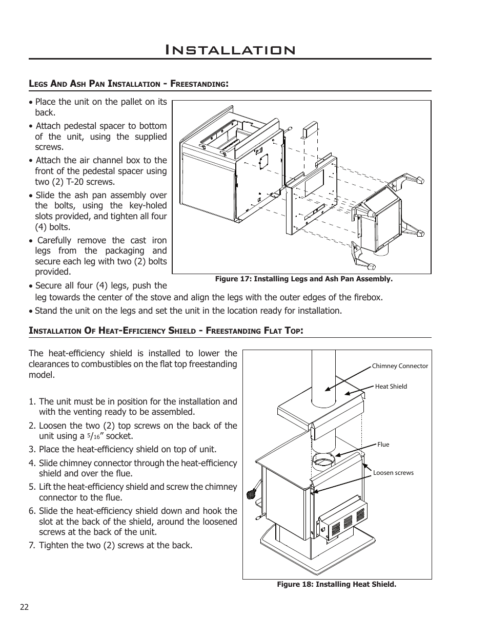 Installation | Enviro Kodiak 1700 Fireplace Freestanding User Manual | Page 22 / 50