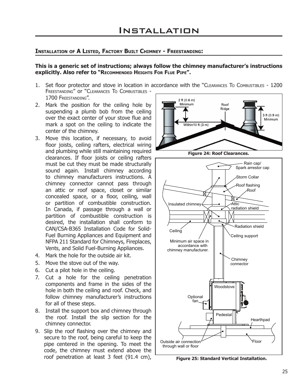 Installation | Enviro Kodiak 1700 Fireplace Freestanding User Manual | Page 25 / 50