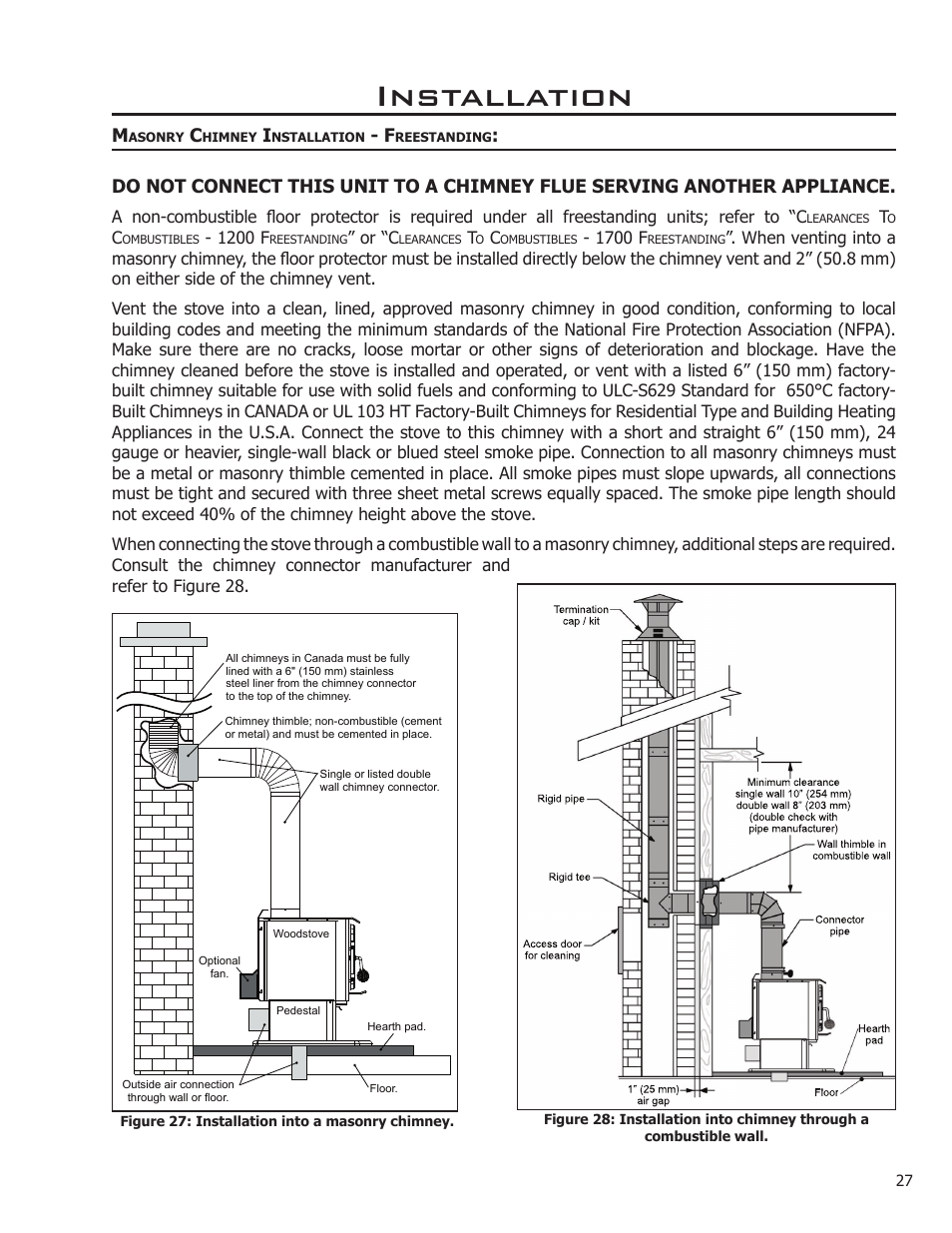 Installation | Enviro Kodiak 1700 Fireplace Freestanding User Manual | Page 27 / 50