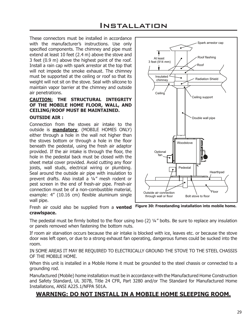 Installation | Enviro Kodiak 1700 Fireplace Freestanding User Manual | Page 29 / 50