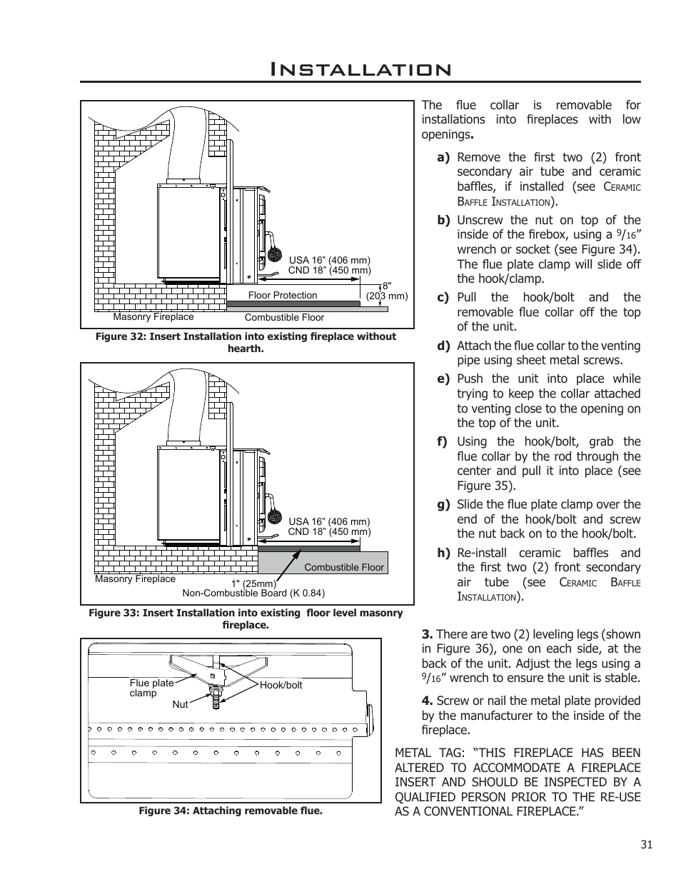 Installation | Enviro Kodiak 1700 Fireplace Freestanding User Manual | Page 31 / 50