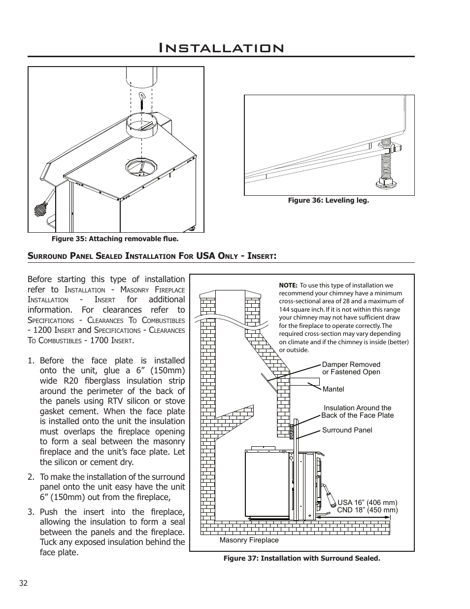 Installation | Enviro Kodiak 1700 Fireplace Freestanding User Manual | Page 32 / 50