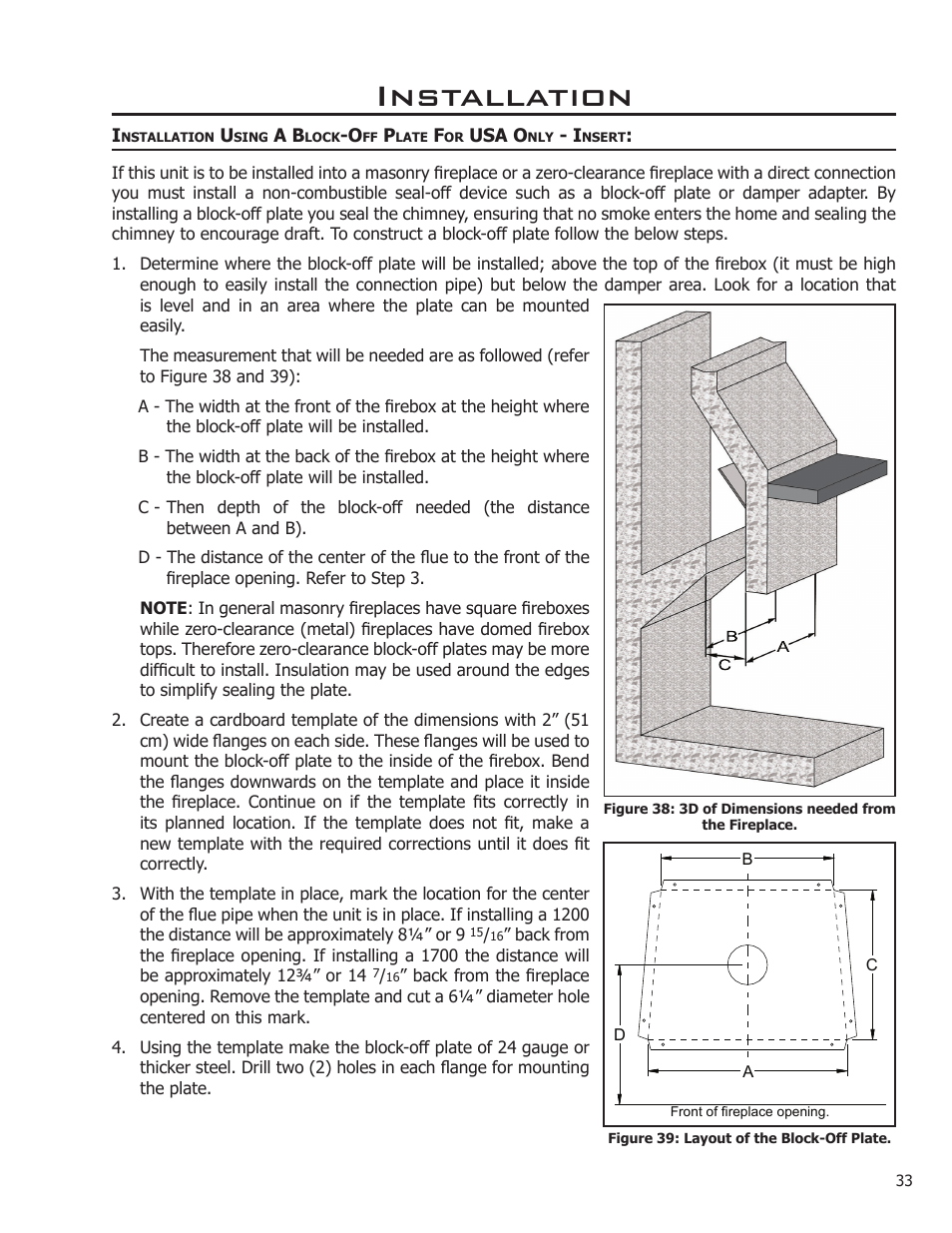 Installation | Enviro Kodiak 1700 Fireplace Freestanding User Manual | Page 33 / 50