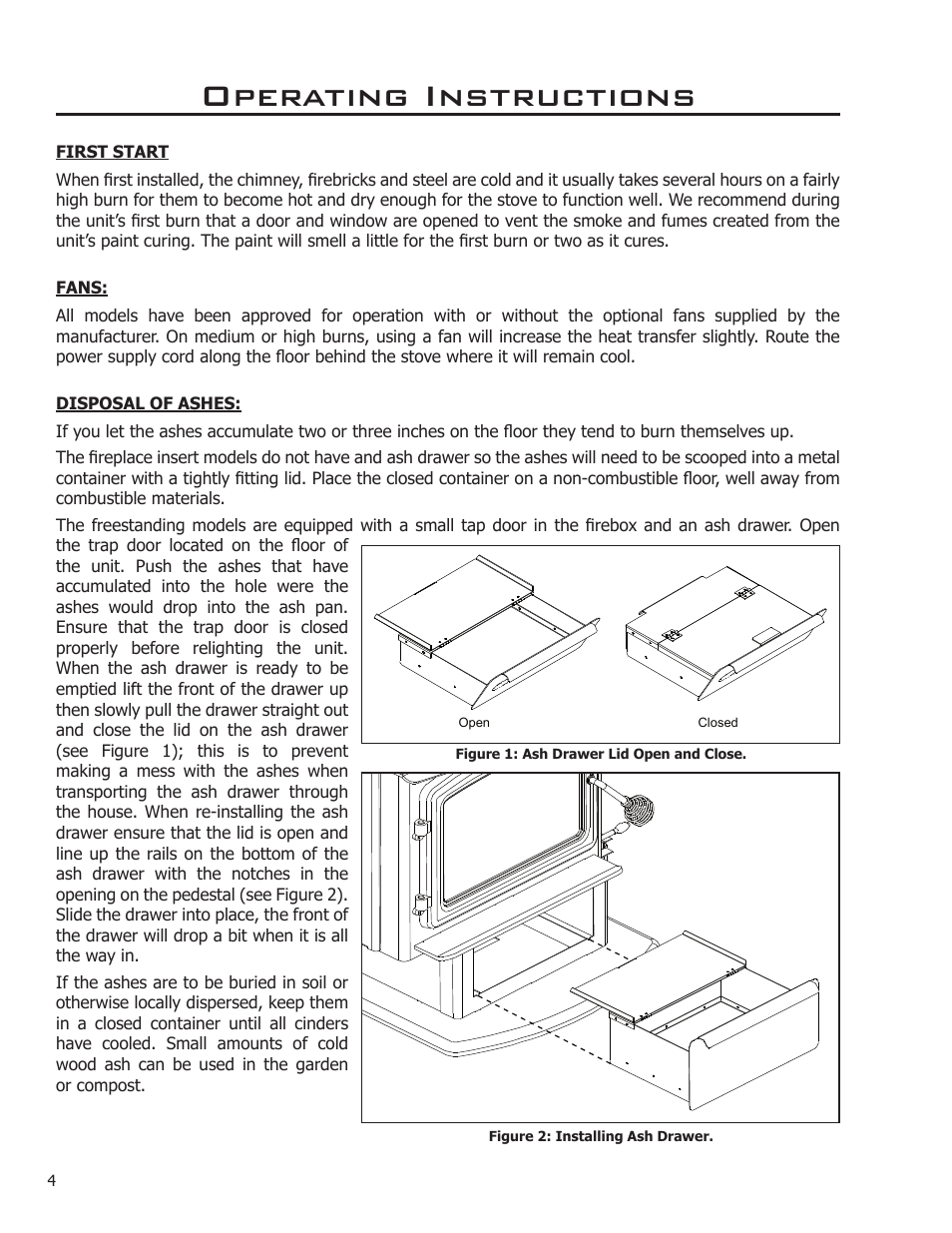 Operating instructions | Enviro Kodiak 1700 Fireplace Freestanding User Manual | Page 4 / 50