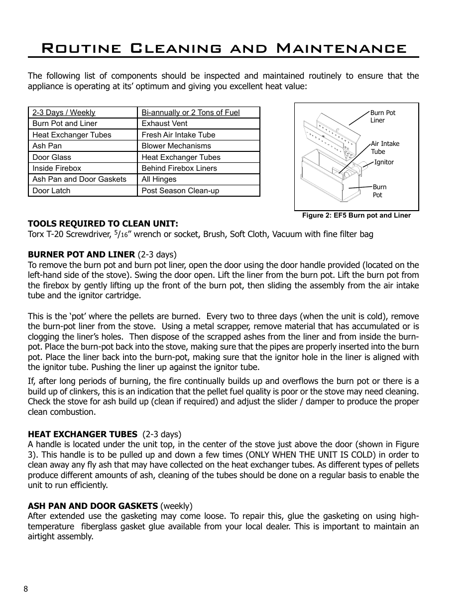 Routine cleaning and maintenance | Enviro C-10825 User Manual | Page 8 / 36