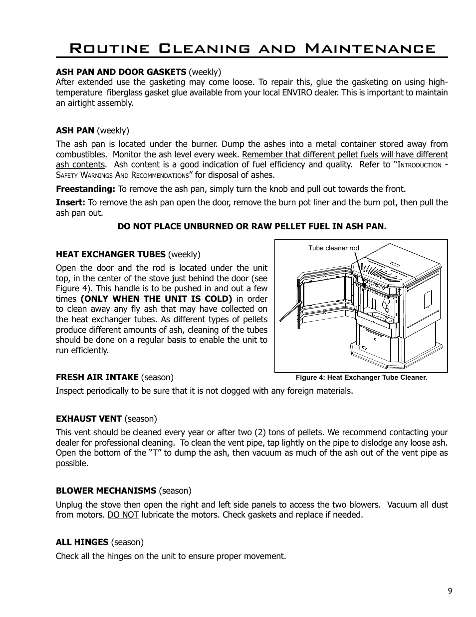 Routine cleaning and maintenance | Enviro Meridian User Manual | Page 9 / 44