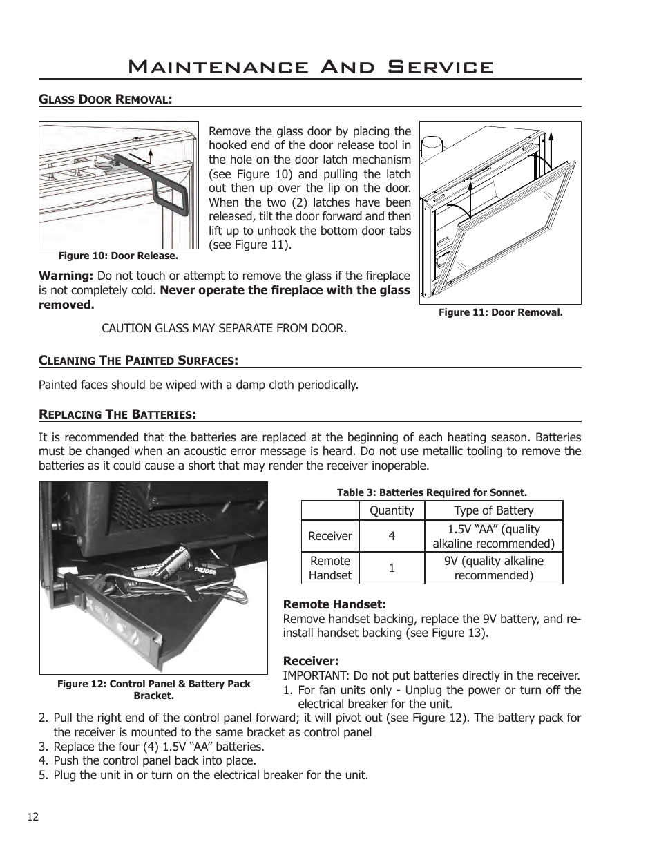 Maintenance and service | Enviro Sonnet C-11253 User Manual | Page 12 / 48
