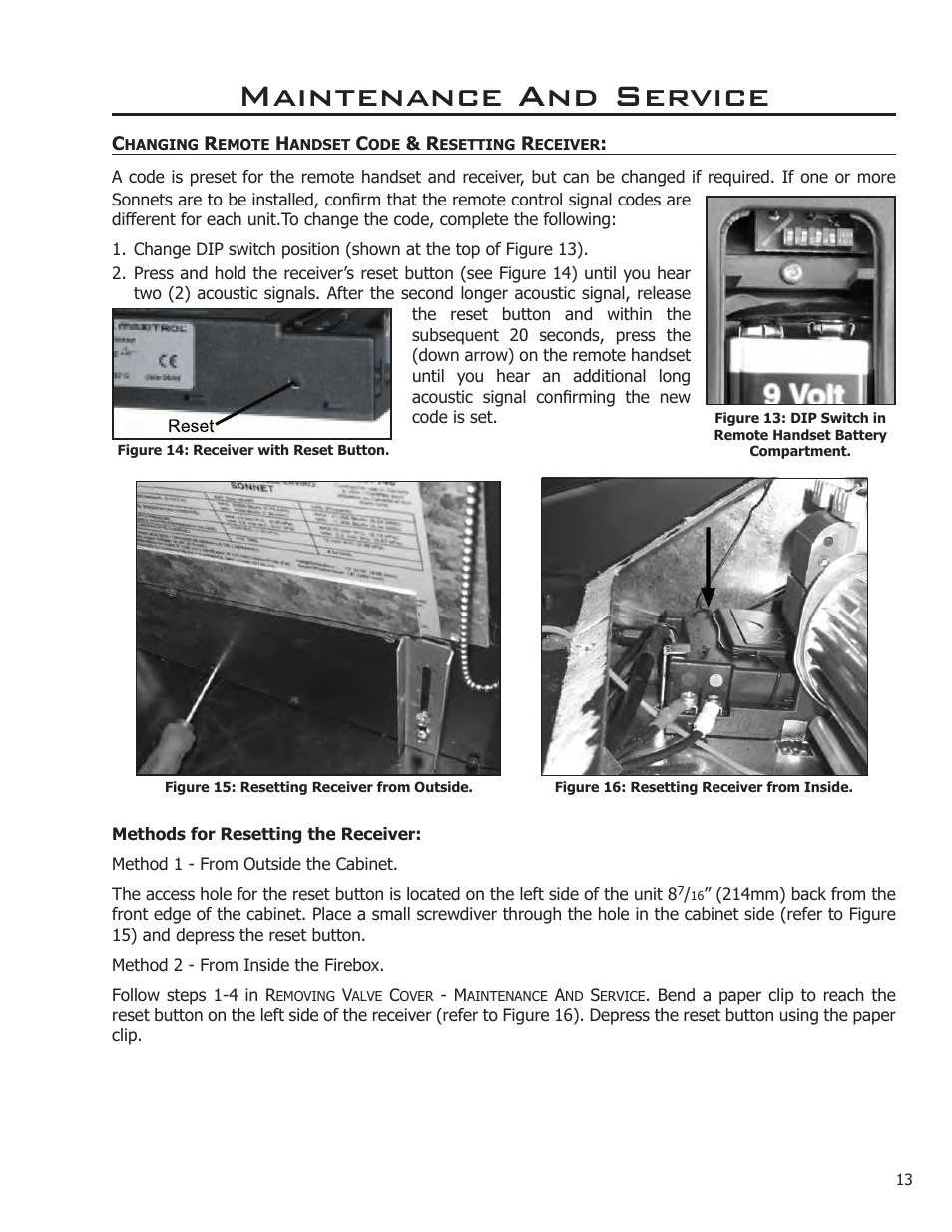 Maintenance and service | Enviro Sonnet C-11253 User Manual | Page 13 / 48