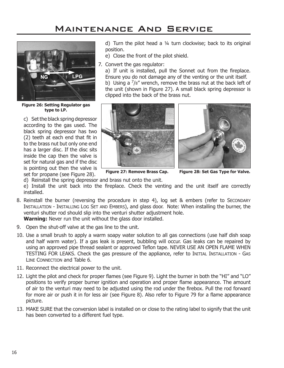 Maintenance and service | Enviro Sonnet C-11253 User Manual | Page 16 / 48