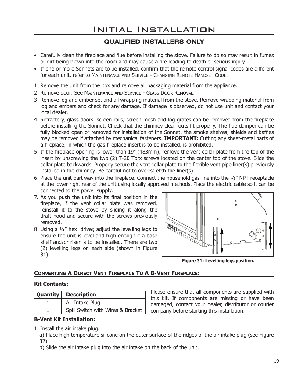 Initial installation | Enviro Sonnet C-11253 User Manual | Page 19 / 48