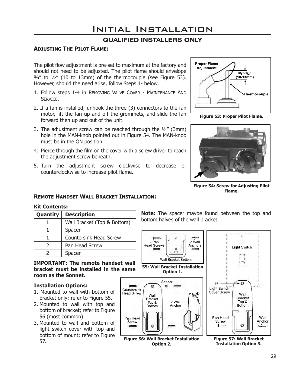Initial installation | Enviro Sonnet C-11253 User Manual | Page 29 / 48
