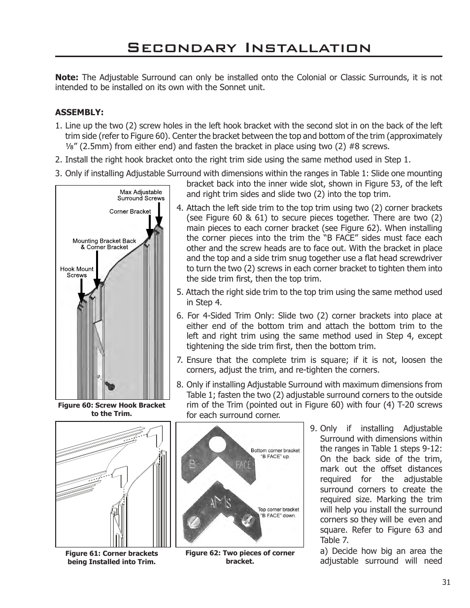 Secondary installation | Enviro Sonnet C-11253 User Manual | Page 31 / 48