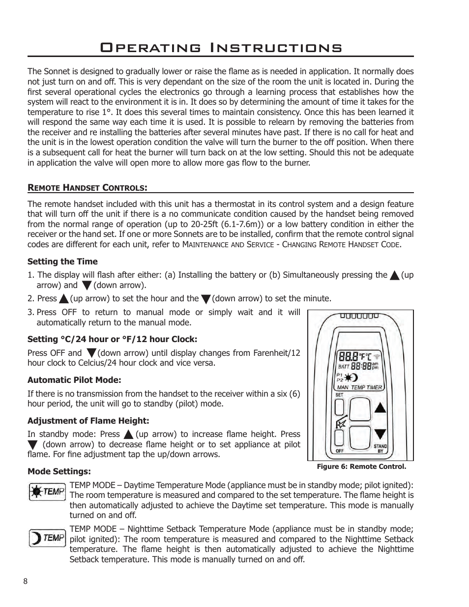 Operating instructions | Enviro Sonnet C-11253 User Manual | Page 8 / 48