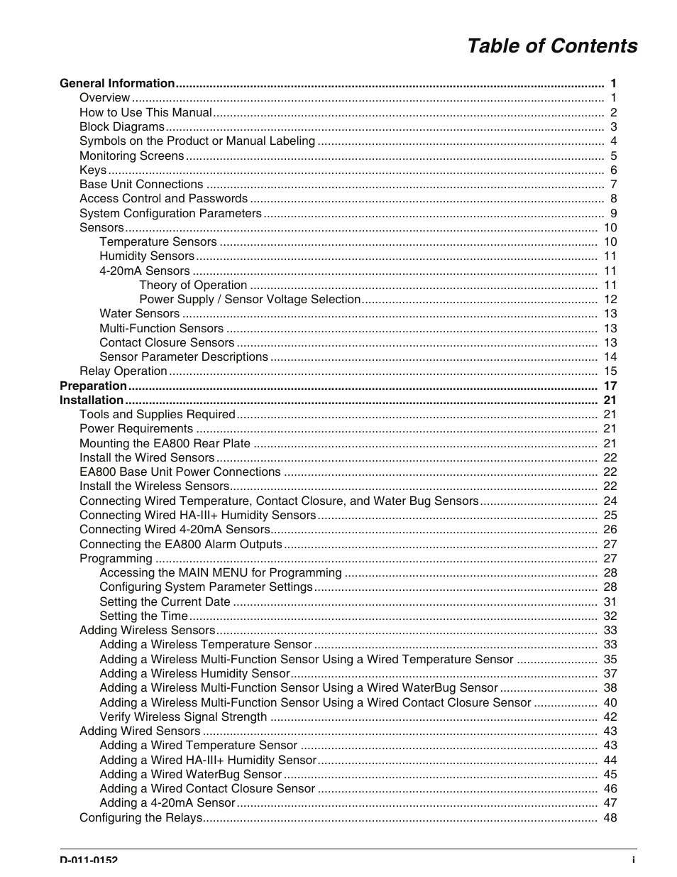 Enviro EA800 User Manual | Page 3 / 98