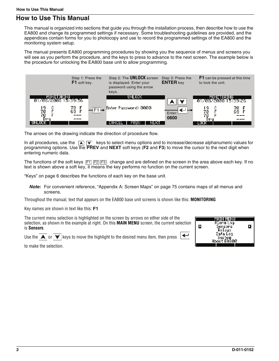 How to use this manual | Enviro EA800 User Manual | Page 6 / 98