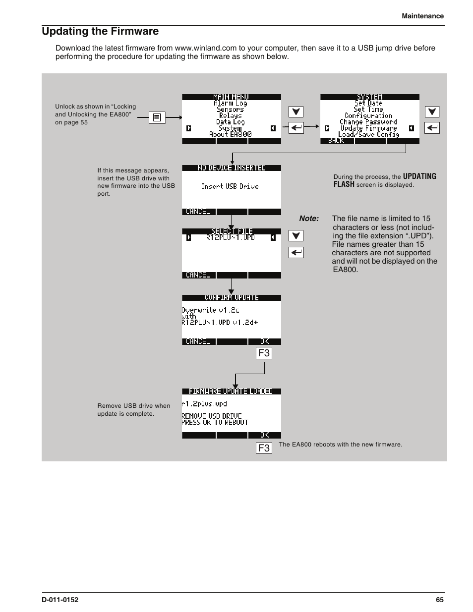Updating the firmware | Enviro EA800 User Manual | Page 69 / 98