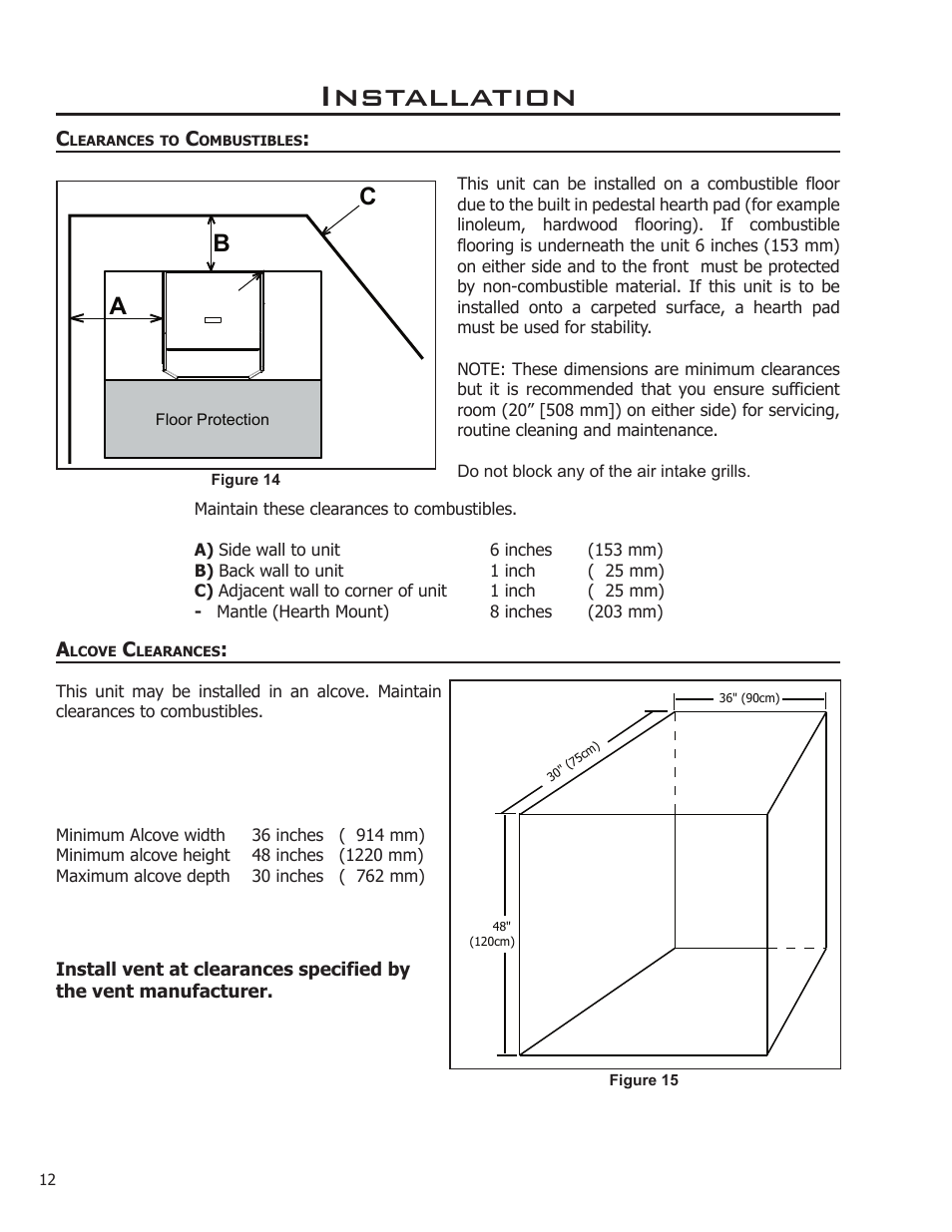 Installation, Cb a | Enviro EF THERMO 28 User Manual | Page 12 / 27