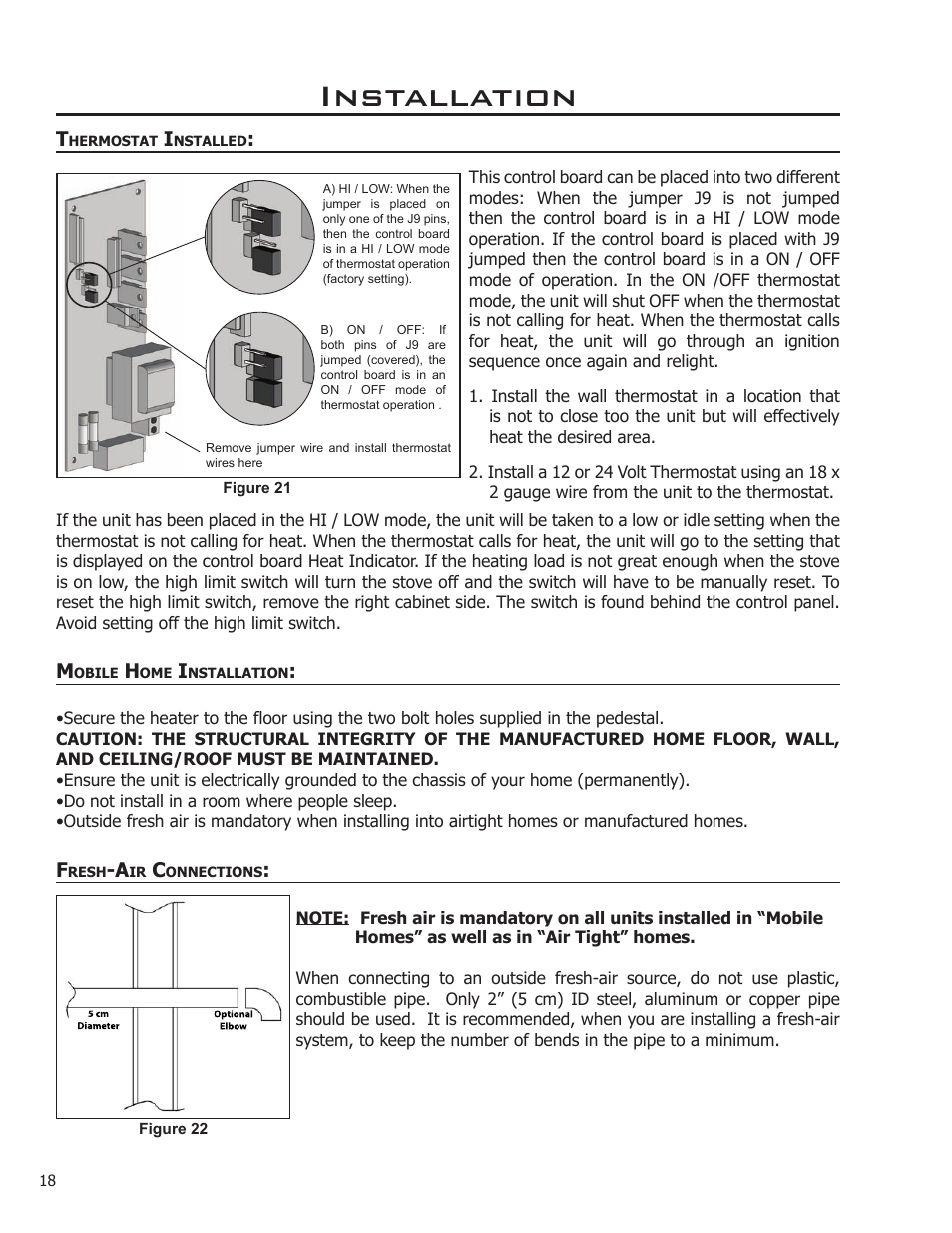 Installation | Enviro EF THERMO 28 User Manual | Page 18 / 27