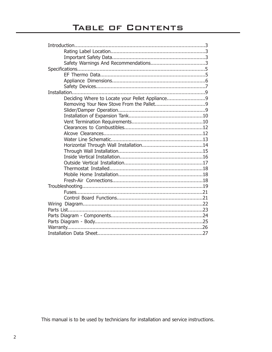 Enviro EF THERMO 28 User Manual | Page 2 / 27