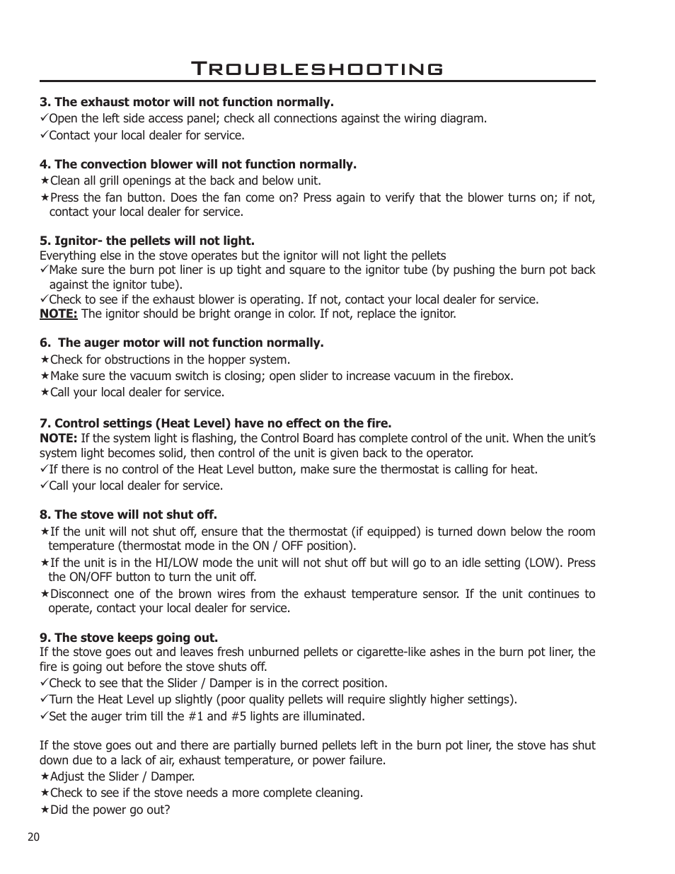 Troubleshooting | Enviro EF THERMO 28 User Manual | Page 20 / 27