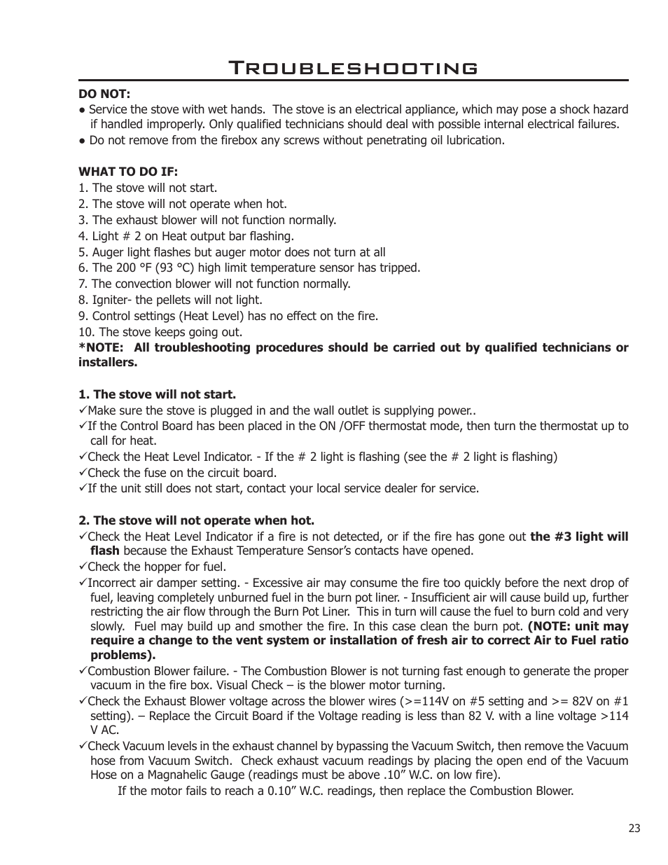 Troubleshooting | Enviro 50-1221 User Manual | Page 23 / 34