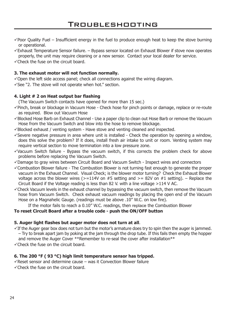 Troubleshooting | Enviro 50-1221 User Manual | Page 24 / 34