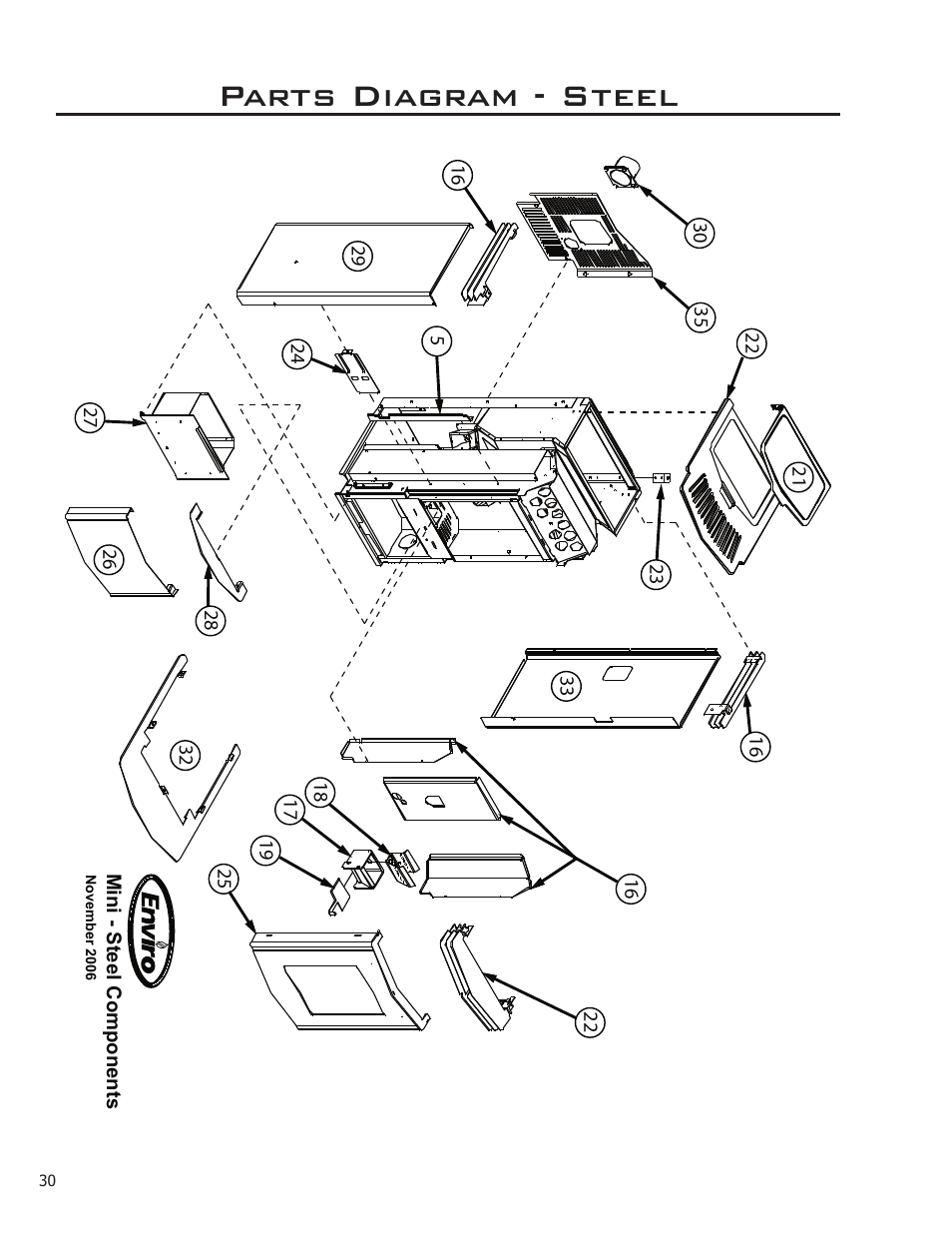 Parts diagram - steel | Enviro 50-1221 User Manual | Page 30 / 34