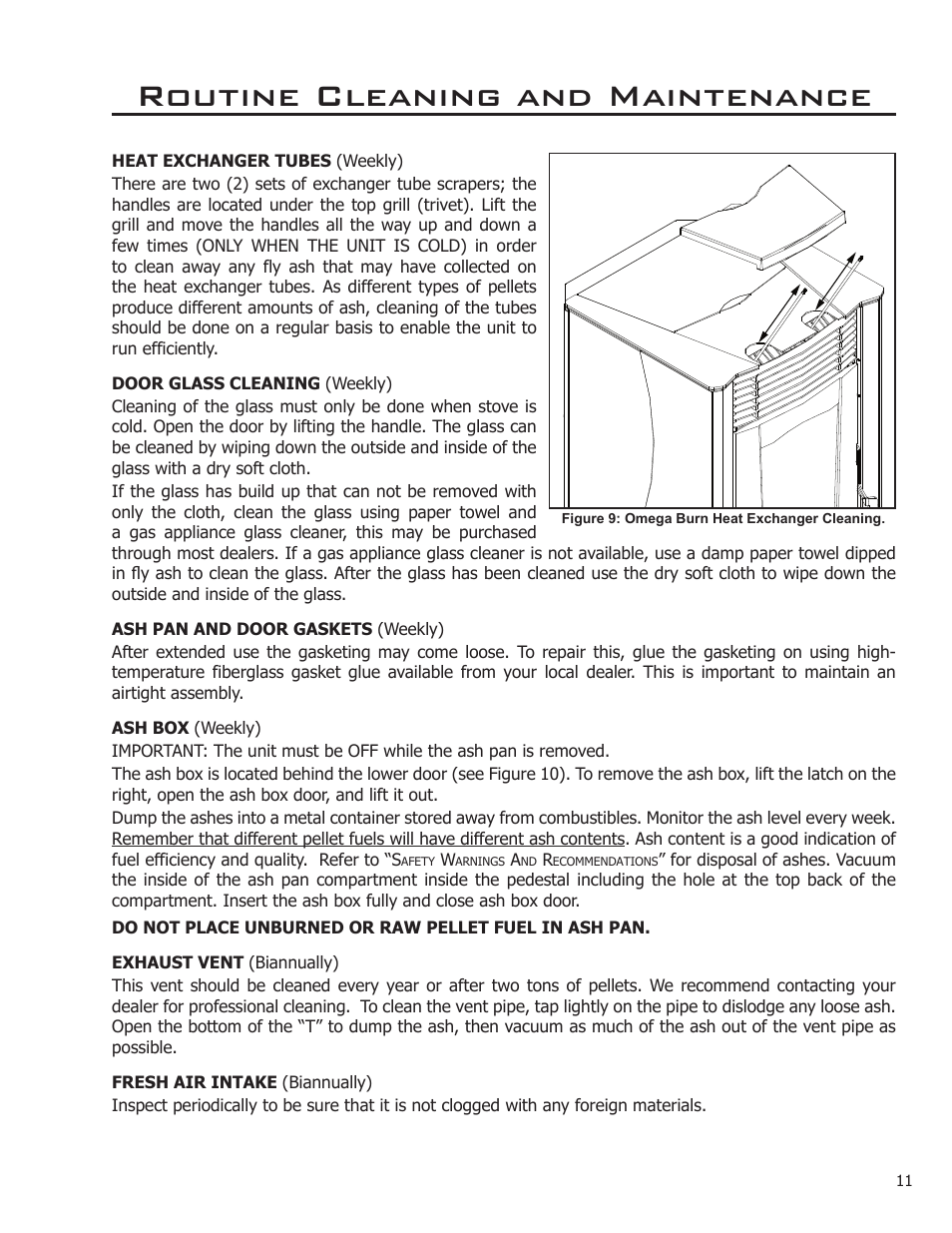 Routine cleaning and maintenance | Enviro C-11256 User Manual | Page 11 / 16