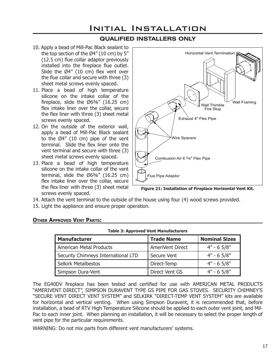 Initial installation | Enviro EG40-070 User Manual | Page 17 / 36