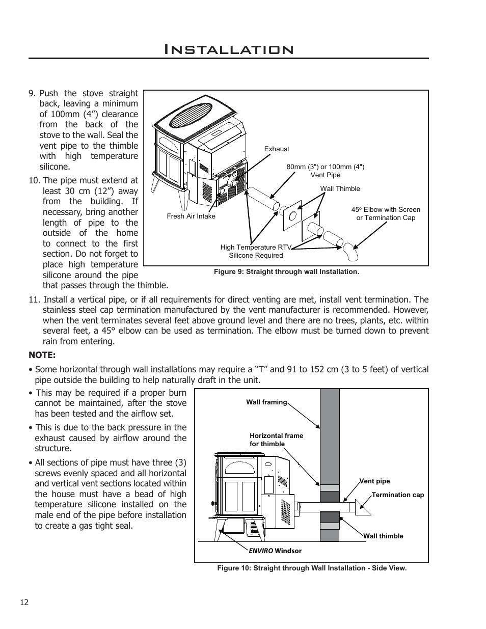 Installation | Enviro WINDSOR 50-1578 User Manual | Page 12 / 31