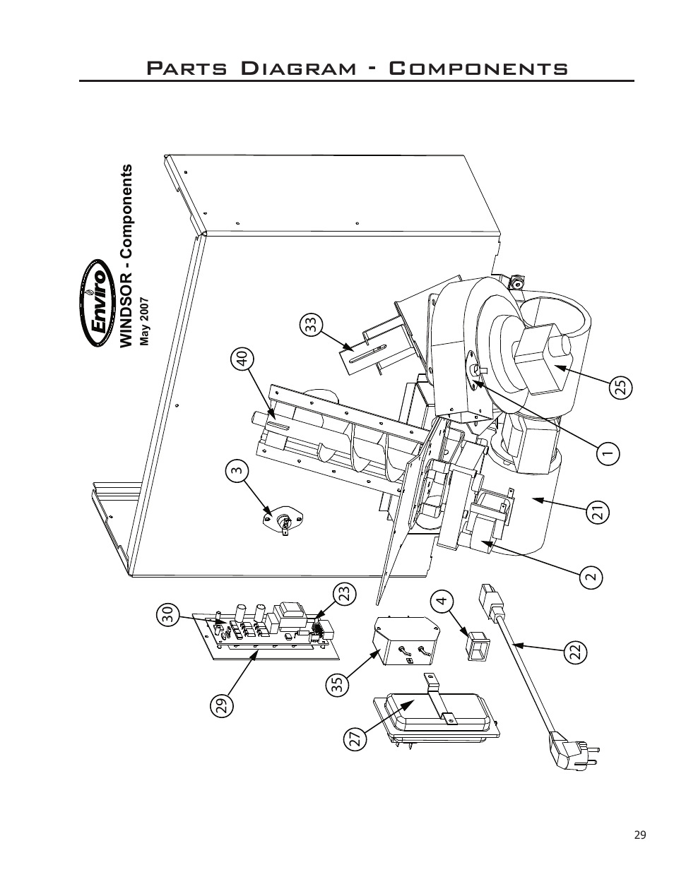 Parts diagram - components | Enviro WINDSOR 50-1578 User Manual | Page 29 / 31