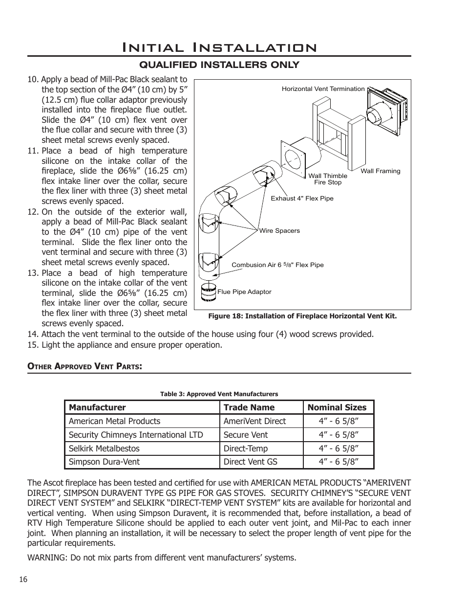 Initial installation | Enviro Ascot User Manual | Page 16 / 40