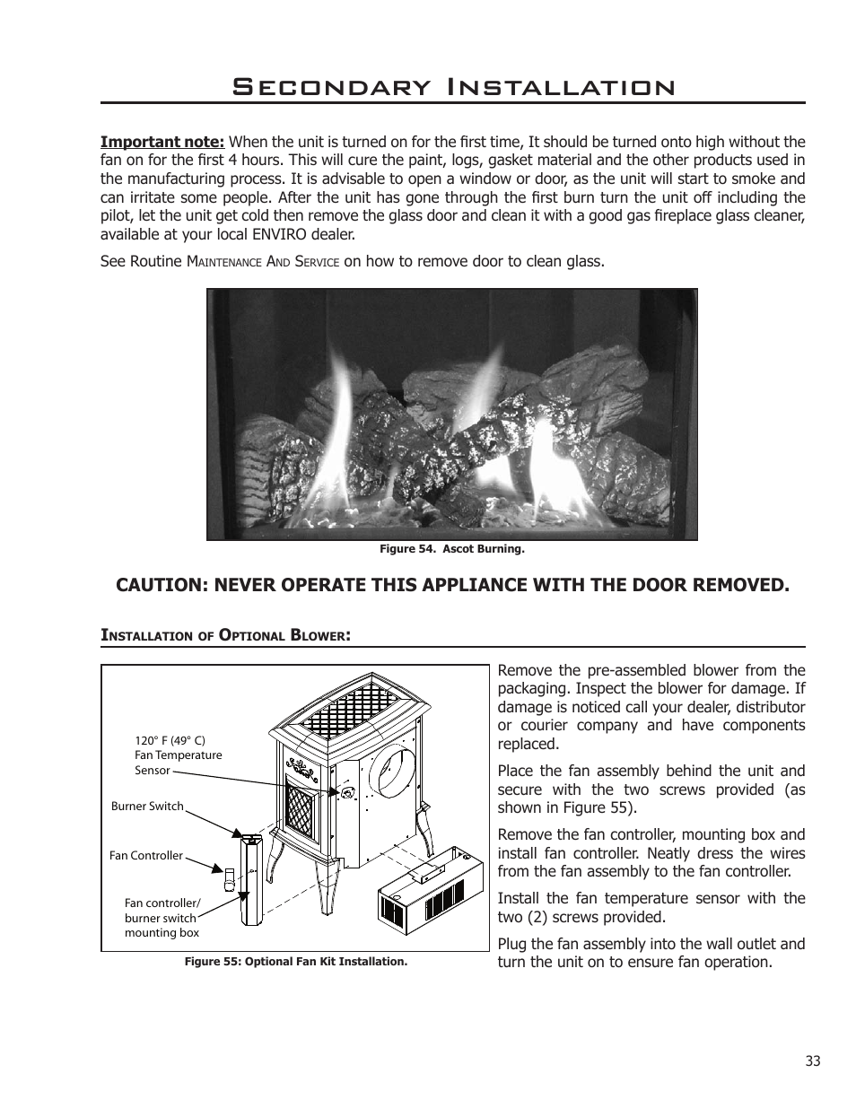 Secondary installation | Enviro Ascot User Manual | Page 33 / 40