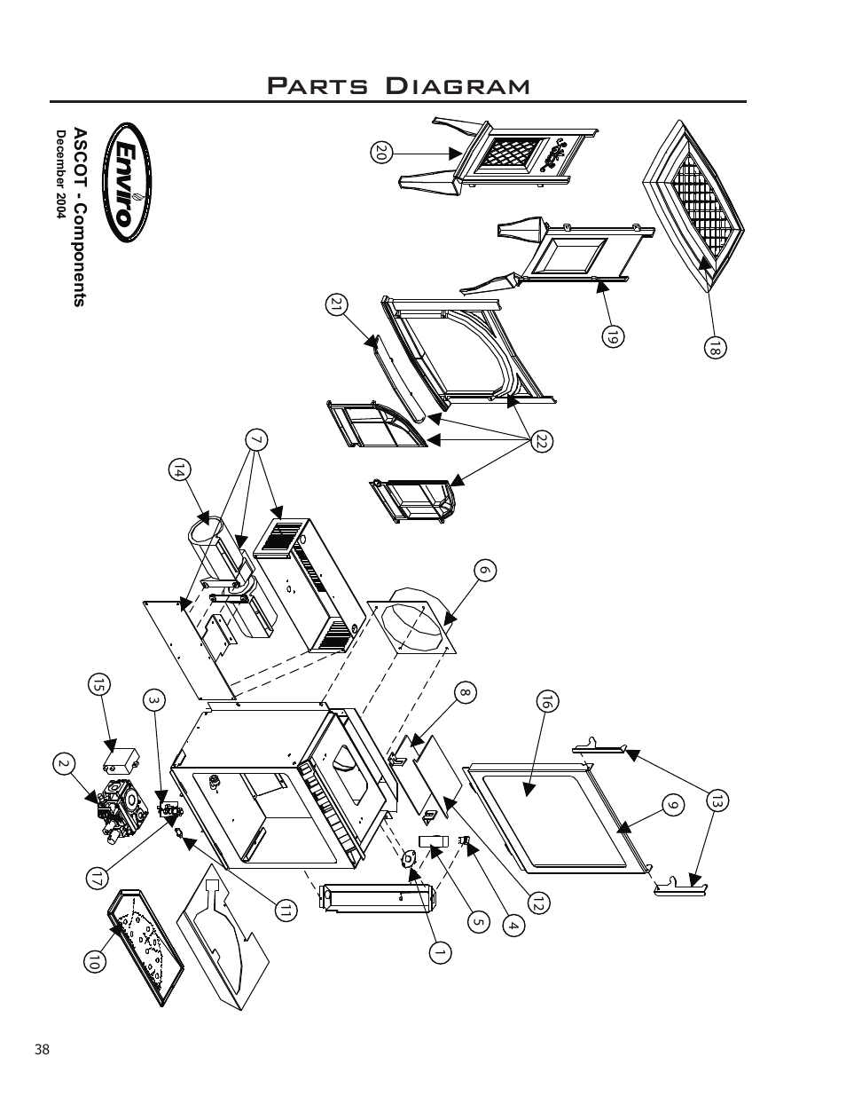 Parts diagram | Enviro Ascot User Manual | Page 38 / 40