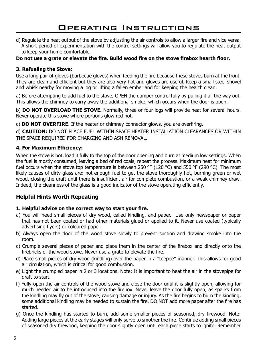 Operating instructions | Enviro Kodiak 1700 Freestanding User Manual | Page 6 / 45