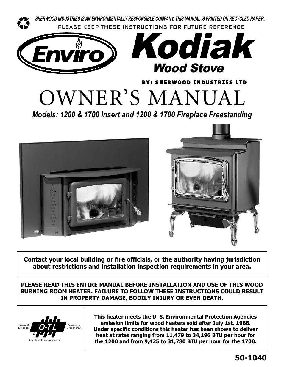 Enviro KODIAK 1200 User Manual | 48 pages