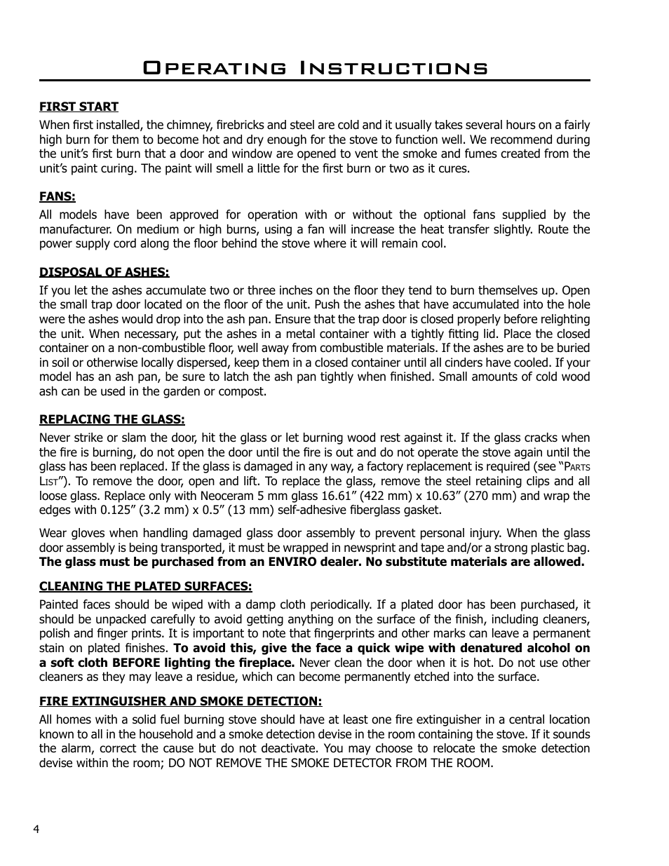 Operating instructions | Enviro KODIAK 1200 User Manual | Page 4 / 48