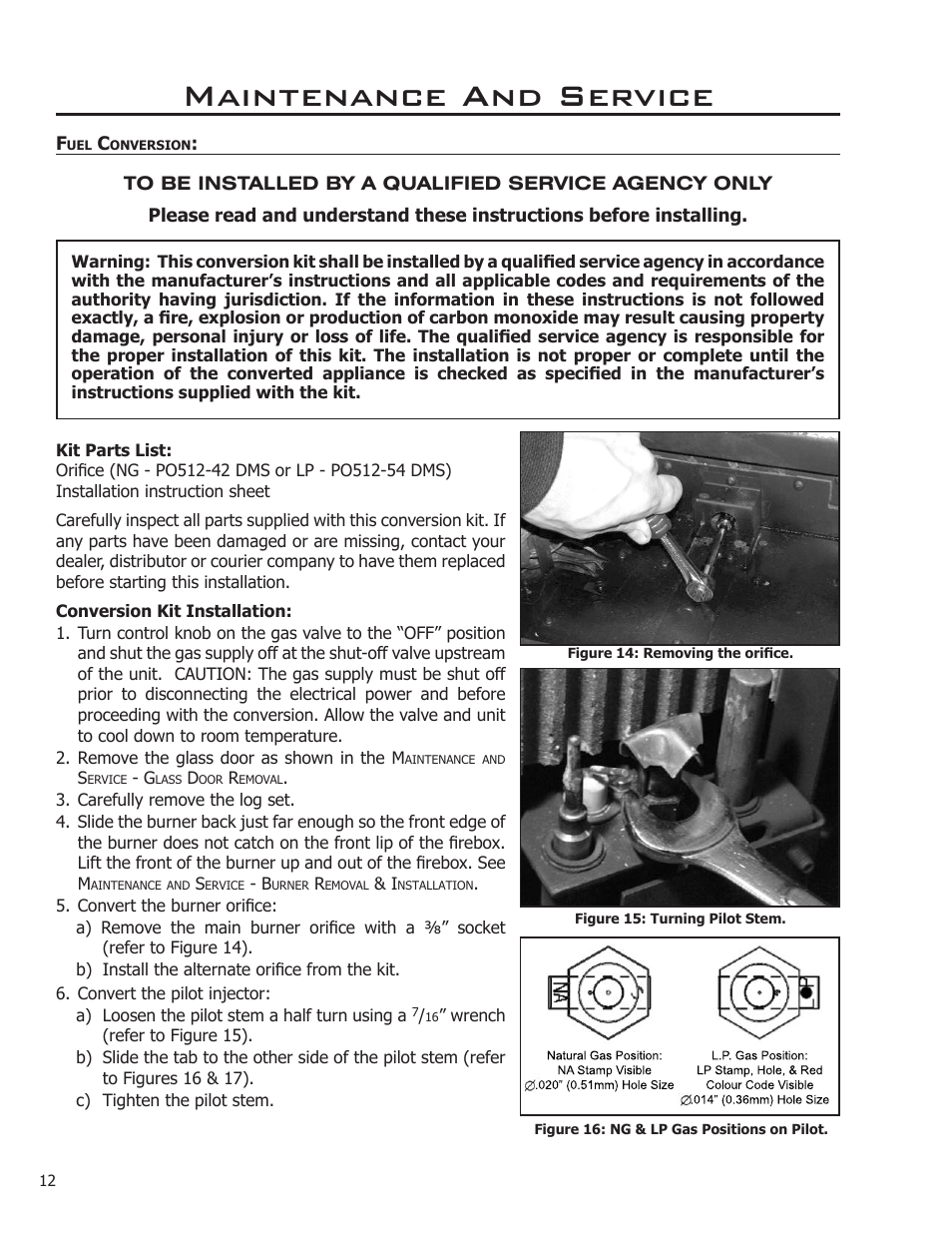 Fuel conversion, Maintenance and service | Enviro C-11366 User Manual | Page 12 / 35