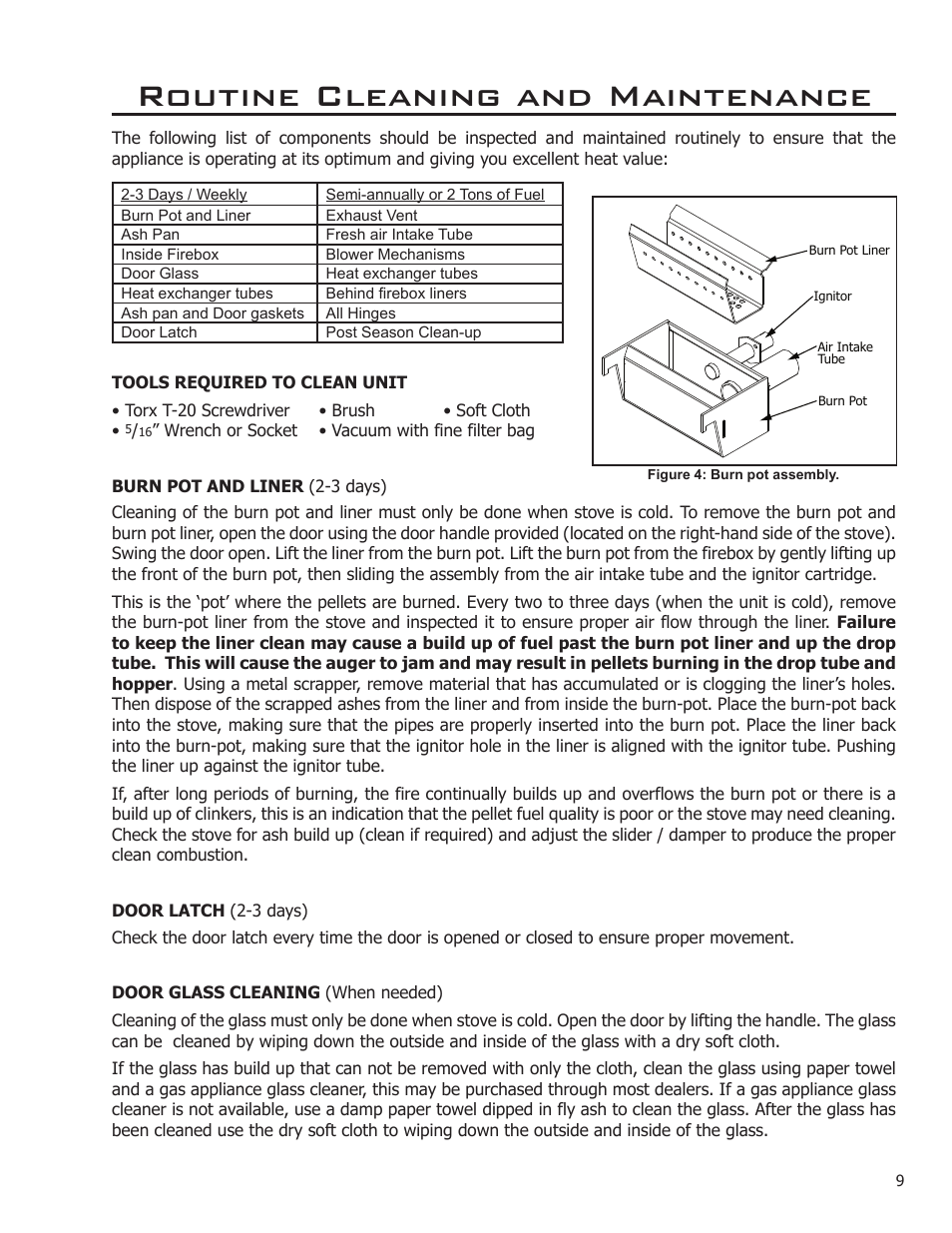 Routine cleaning and maintenance | Enviro Empress User Manual | Page 9 / 13