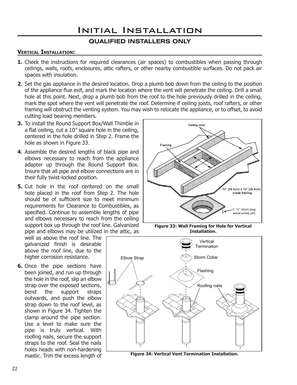 Vertical installation, Initial installation | Enviro ENVIRO User Manual | Page 22 / 42