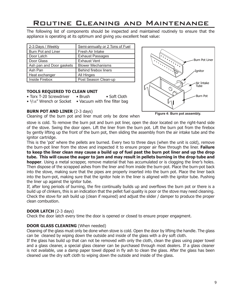 Routine cleaning and maintenance | Enviro C-11114 User Manual | Page 9 / 13