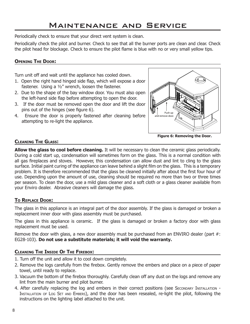 Maintenance and service | Enviro EG28-120 User Manual | Page 8 / 39