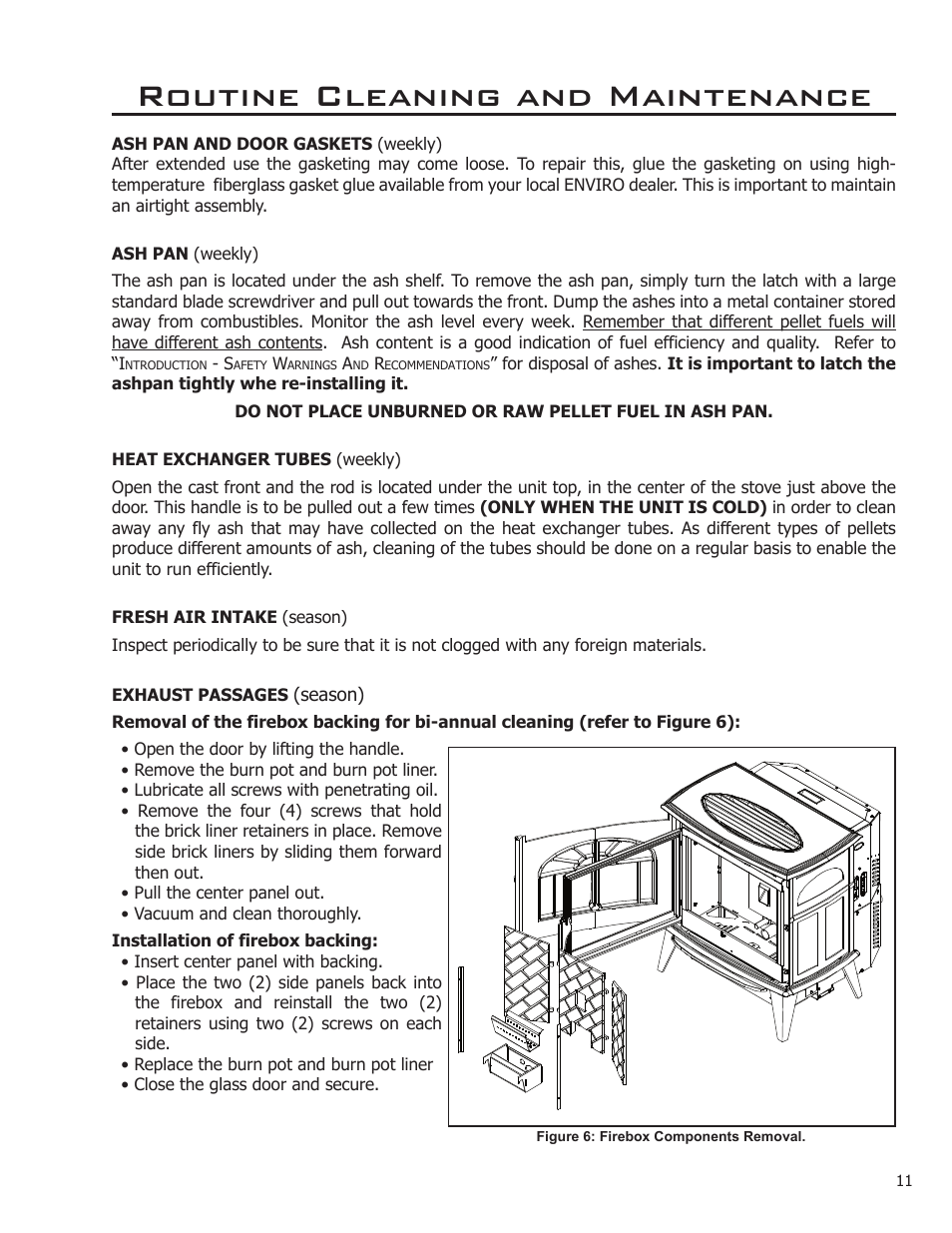 Routine cleaning and maintenance | Enviro C-11112 User Manual | Page 11 / 14